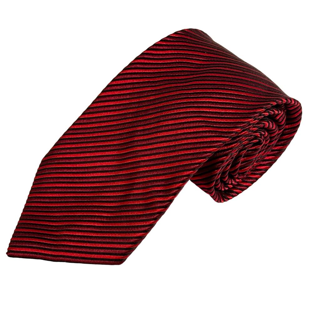 Donald Trump Signature Collection Neck Tie Men 60" Classic 100% Silk Red Striped